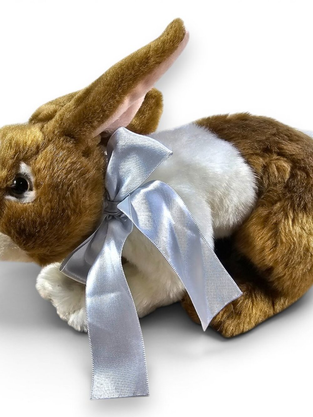 Kids of America Corp Bunny Rabbit Plush Stuffed Toy Brown Satin Bow 2009 11"